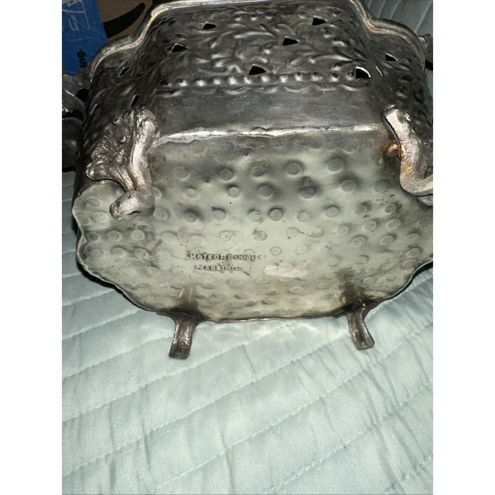 Cast Metal Silver Rococo Style Jardiniere Planter
